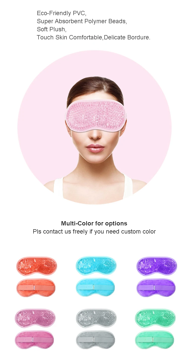 Reusable Freeze Ice Eye Mask Cooling Patch Hot Cold Gel Beads Eye Mask