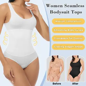 Deep U-Neck One-Piece Seamless Shapewear Bodysuit Tummy Control Waist Slimming Body Shaper for Women Intimates Women