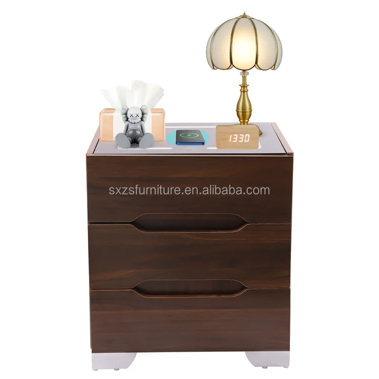 Nightstand With Led Light Hotel Nightstands Luxury Smart Bedside Table