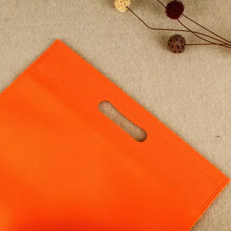 Hot Sell Eco Friendly Biodegradable Reusable Recycled Cheap Die Cut Non Woven Shopping Bag with Custom logo Printed details