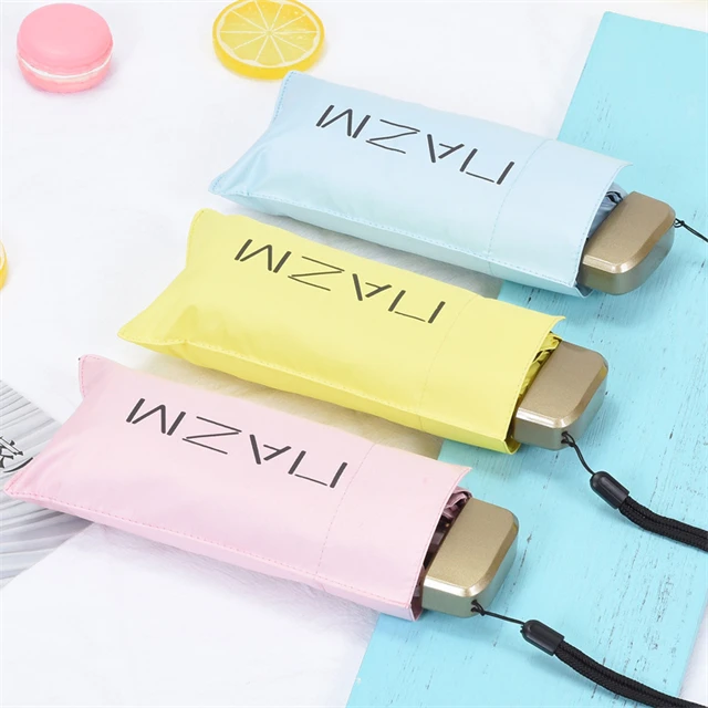 Портативный мини Карманный ветрозащитный ручной 5 складных капсульных зонтиков с логотипом на заказ