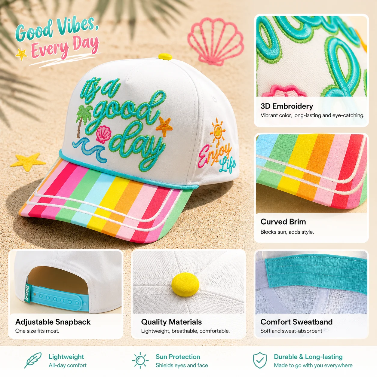 Dymf Personalized Slogan Embroidery Baseball Cap 5 Panel Cotton Baseball Snapback Hat with Color Block Brim