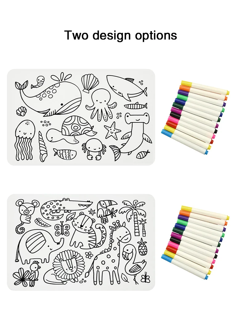 Silicone Doodle Mat Kids Graffiti Placemat Coloring Drawing Mat Animal   H66356576f3d34ad49cd6295a956ec637J 