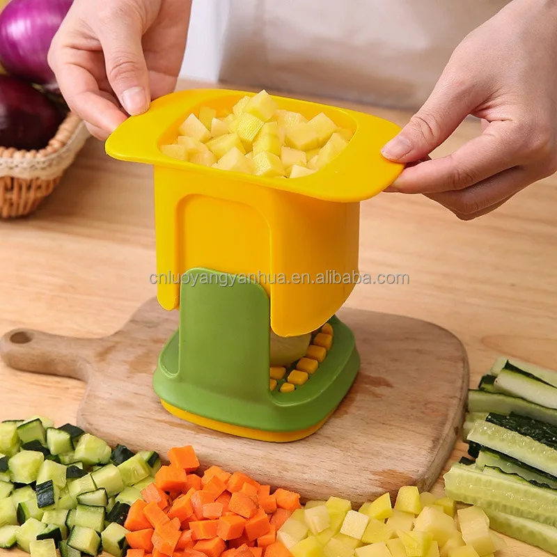 Kitchen Gadgets 2-In-1 Multifunctional Food Chopper Carrot Onion Ham Press Device Granule Cutter Vegetable Chopper Slicer