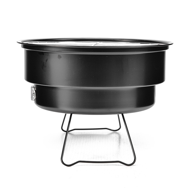 Round Portable Charcoal Bbq Grill With Cooler Tote Bag Buy Bbq Grill