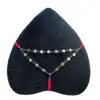 Mezza calza nera con triangoli e stelle - 9907