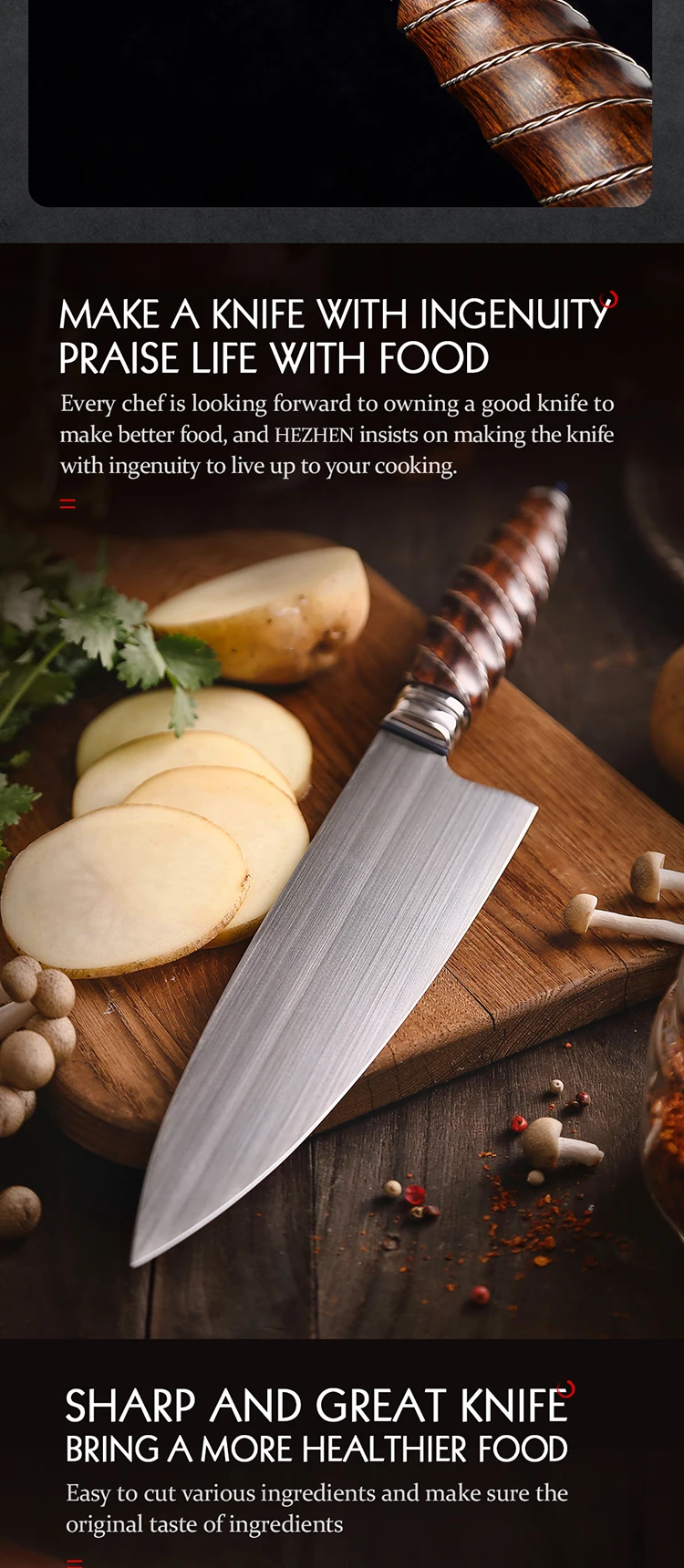 High Quality Kitchen Chef Knife Set M390 Powder Steel With Luxury Desert  Ironwood Handle Super Sharp Kitchen Knives Gift - Buy High Quality Kitchen  Chef Knife Set M390 Powder Steel With Luxury