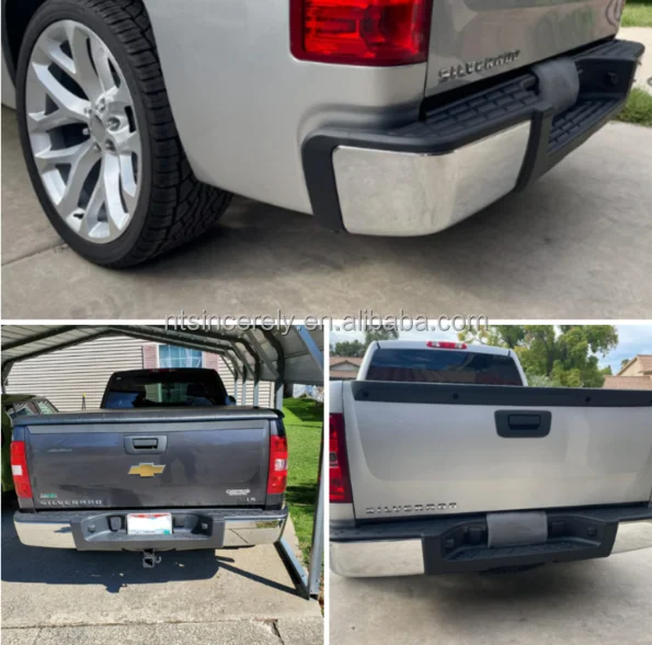 Black Rear Bumper For 14-18 Chevrolet Silverado GMC Sierra 1500 W Sensor Hole Black Rear Bumper For 14-18 Chevrolet Silverado GMC Sierra 1500 W Sensor Hole