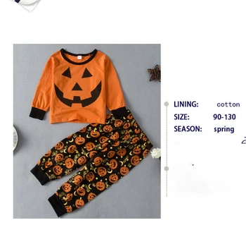 2021 Autumn New Girls' Long Sleeved Round Neck Cute Outfit Halloween Costume Baby Girl Boutique Children's Wear Two-Piece Set