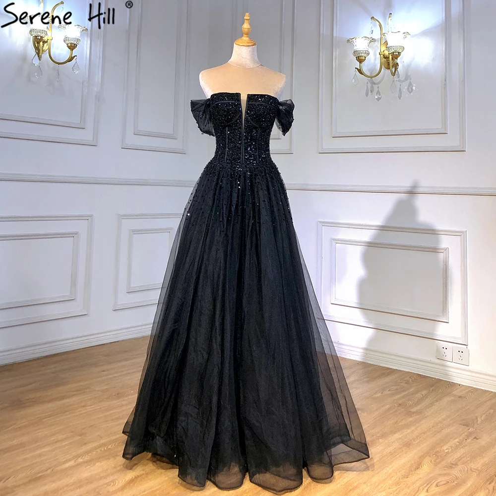 Classy Black A-Line Off Shoulder Cute Homecoming Dress, DP2319 main image 1