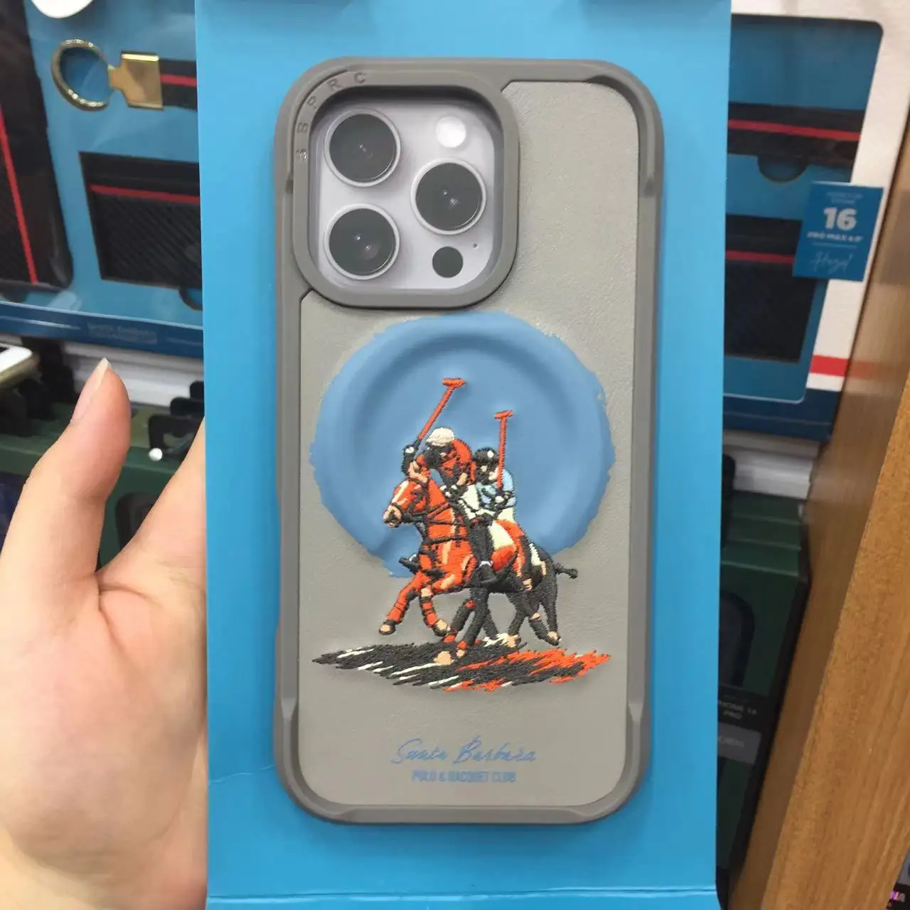 POLO Style New 3D Protruding Magnetic Shockproof Case for iPhone 16 Pro Max Made of Durable PC Material