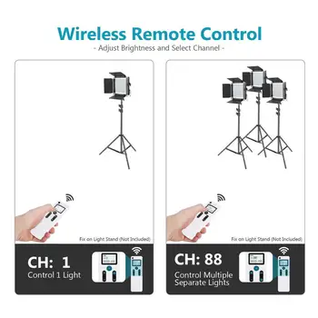 Neewer 2 Packs Advanced 480 LED Video Light Photography Lighting Kit, LED Panel with LCD Screen, Wireless Remote and Light Stand detail image