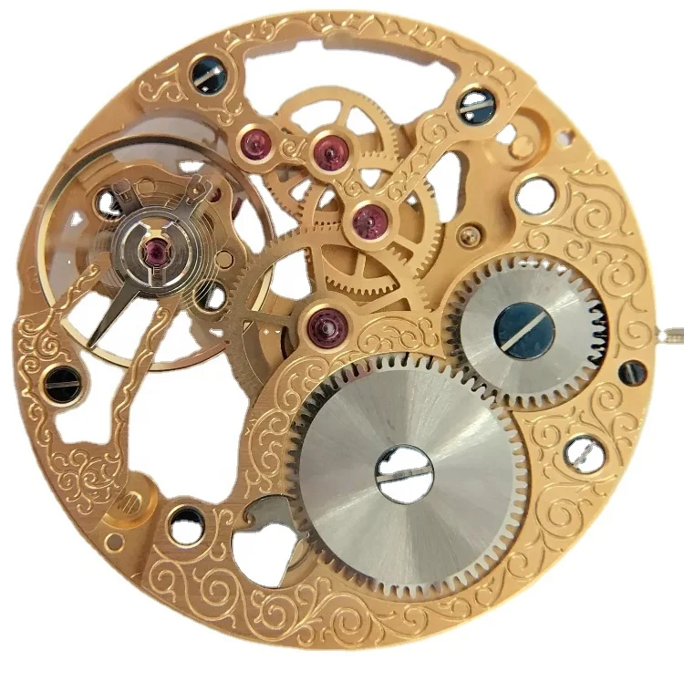 
ENLOONG Customized Real Luxury Skeleton Mechanical Movement with 17 Jewels Manual Winding 6498 OEM ELM1199 Watch Movement 
