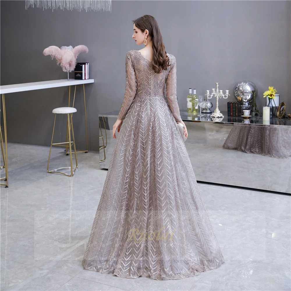 Ruolai LWC8273 - Luxury Evening Dress with Heavy Beading