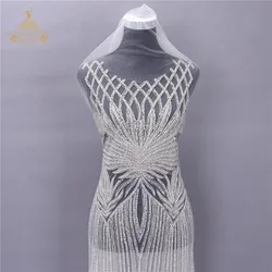 Свадебные Длинные нашивки со стразами Аппликация для свадебного