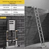 Escalera telescópica de aluminio extendida y reforzada de 4,7 m