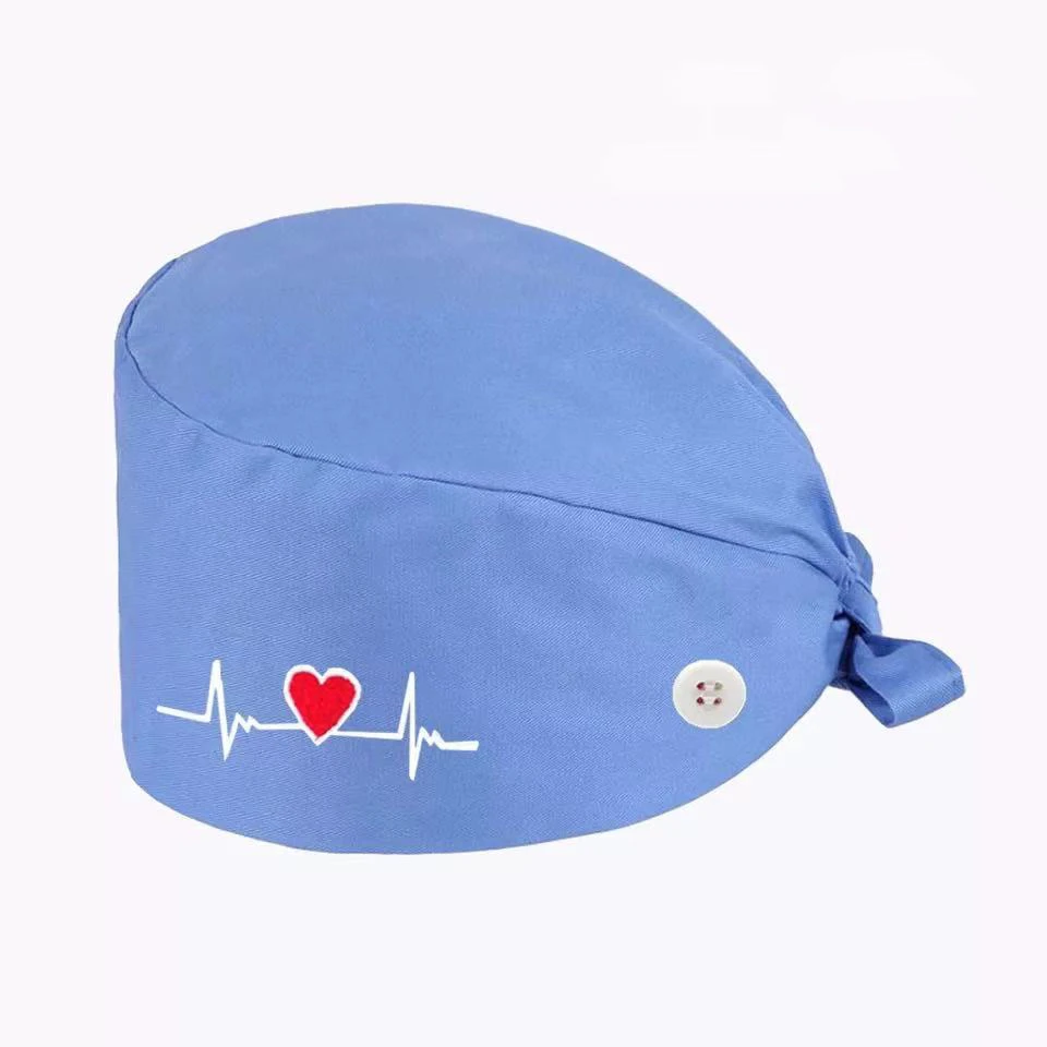 imprimé réglable bouton travail chapeau beauté infirmière médecin uniforme  accessoires casquettes de travail