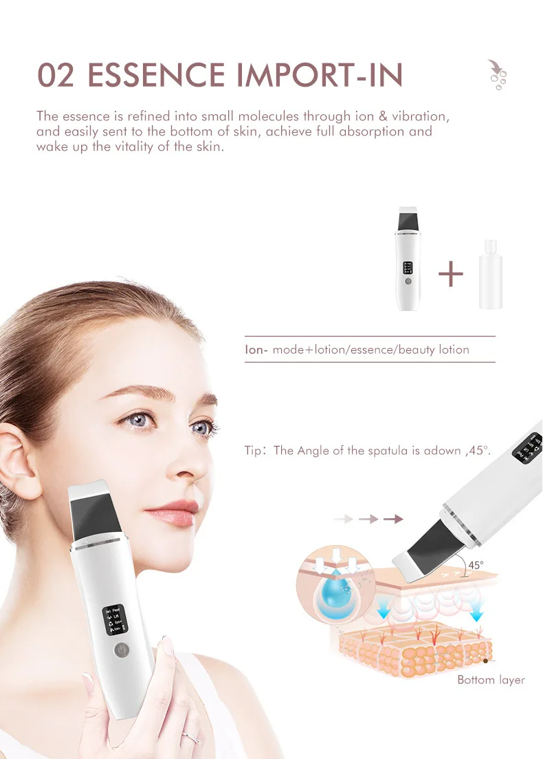 Professional Manufacturer Deep Face Cleaning Ultrasonic Skin Scrubber