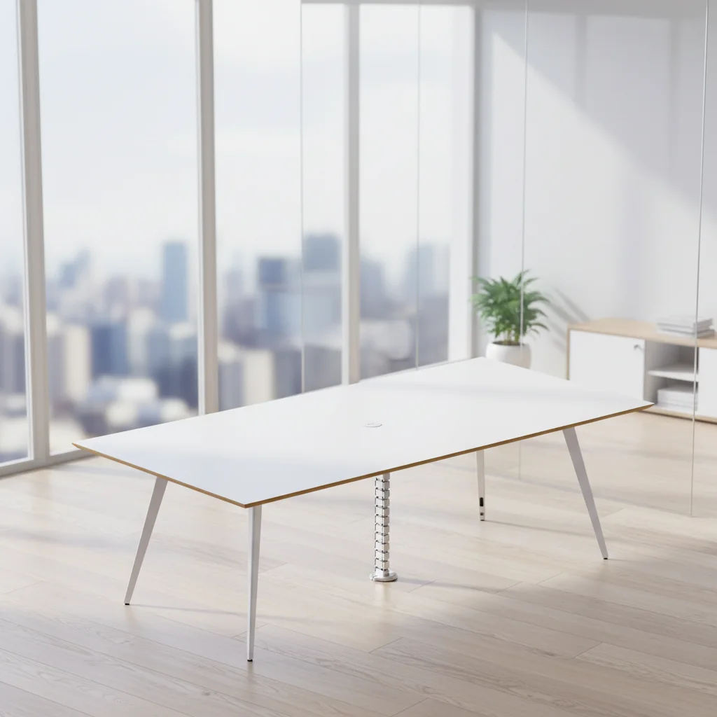Professional Conference Table with Integrated Power Outlet and Steel Frame Modern Design for Office Boardroom 4