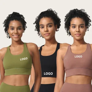 Stylish Activewear New Women's High Impact Sports Bras Deep U-Neck Cross Back Sports Bra Shockproof Running Yoga Breathable Top