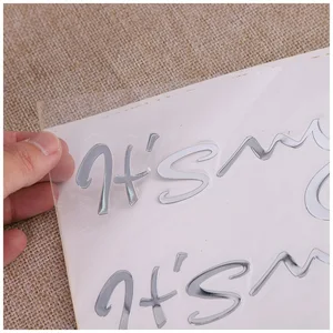 Custom 3d Metal Sticker Label Hollow Word Sticker Self-adhesive Metal Word Self-adhesive Transfer Sticker