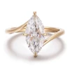 Bague en or massif 18 carats avec diamant de laboratoire