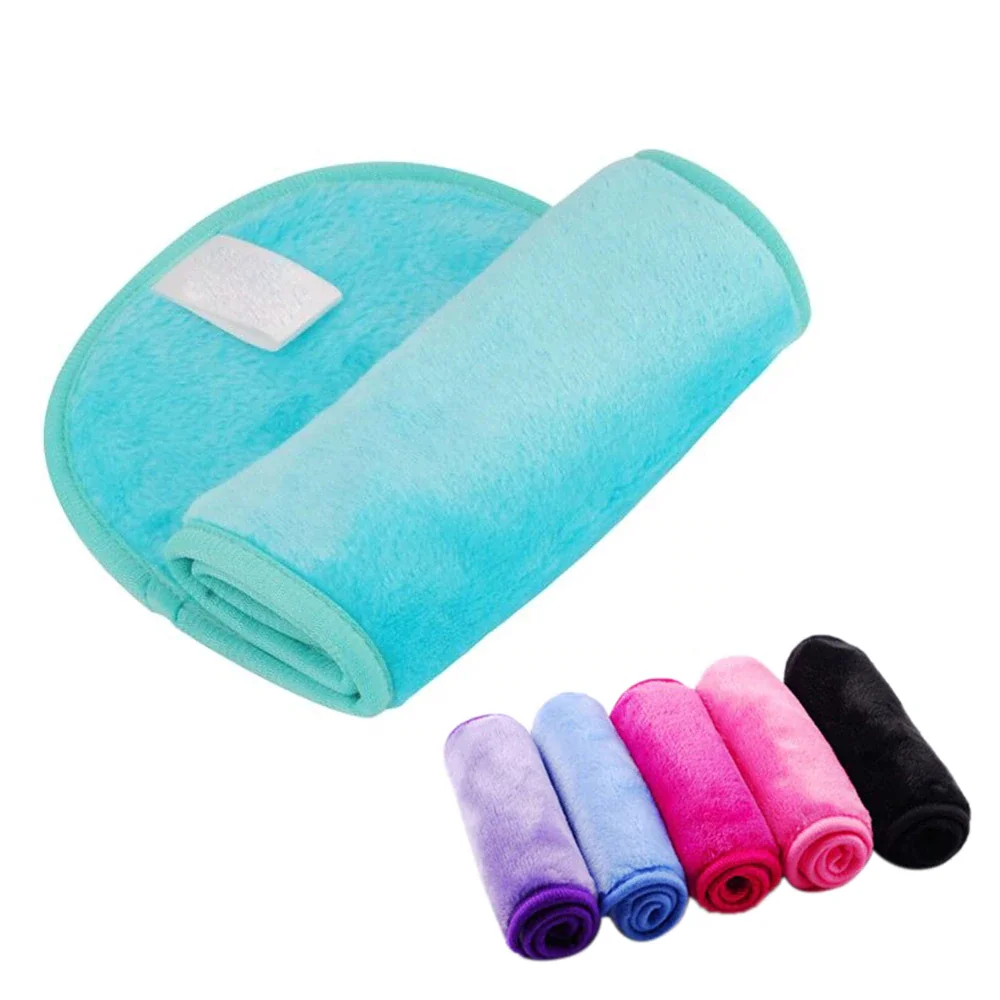 Microfiber Face Eye Makeup Remover Towels Cloth Popular Colors Custom Logo Woven Technics