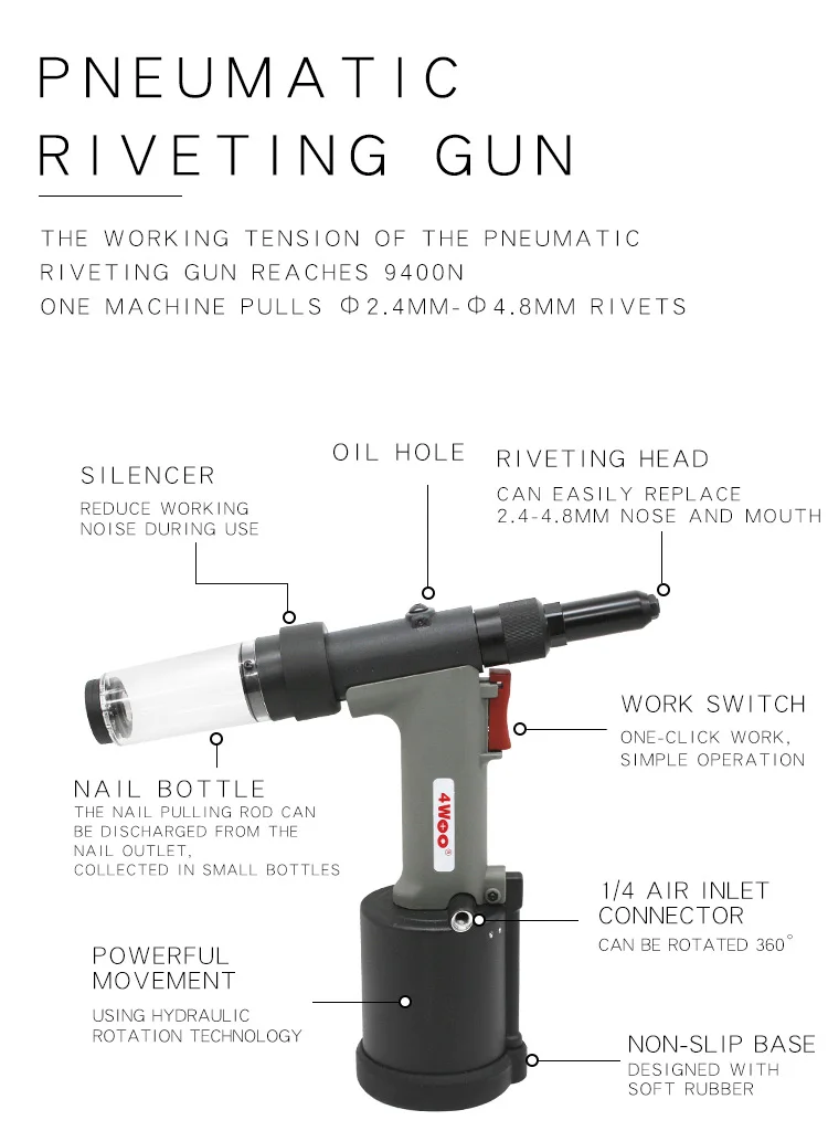 Pneumatic Power Rivet Tool Pro-3400xt4 from China