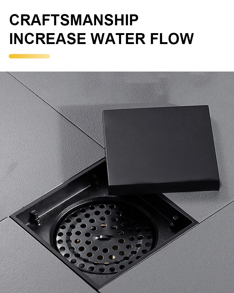 Stainless Steel Floor Drain Hidden Indoor Floor Drainage Kitchen Anti