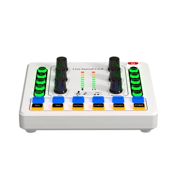 M8 Sound Card Wireless Bluetoot External Mixer Audio Digital Mixer Noise Reduction Live Streaming Broadcast Podcasting