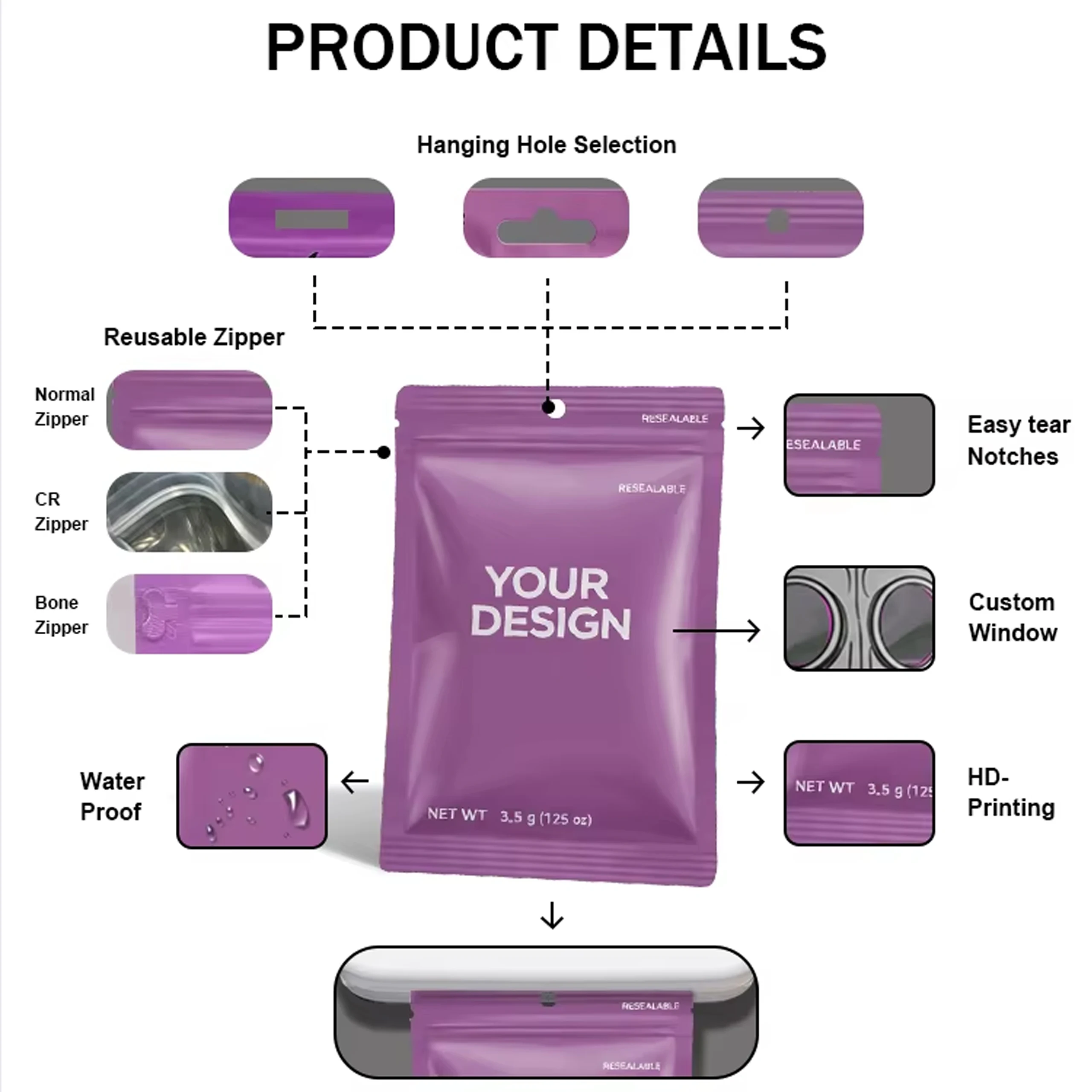 reusable tobacco pouch Water-repellent 'vulcano' - Unisex Hand Rolling Tobacco Pouch With Compartments for Filter Tips, Rolling Paper & Lighter can be used as a cosmetic bag as well Rolling Tobacco Pouch - Organic