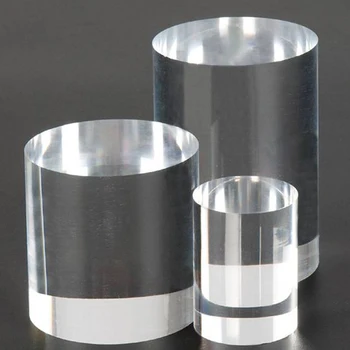Solid Acrylic Column Round Plastic Display Block Clear Lucite Solid Cylinder Round Display Riser Solid Rod Pole