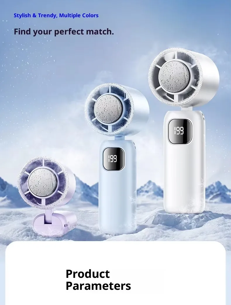 New Model Handheld Fan with 199-speed High-power-border Outdoor Charging Portable USB Cooling Small Fan for Wholesale