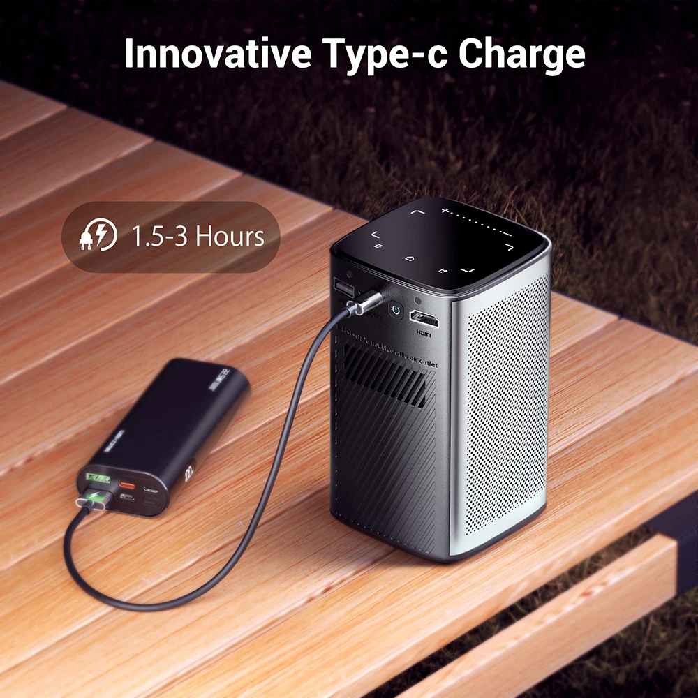 BYINTEK P70 Mini Portable Smart Projector - 4K DLP Outdoor Home