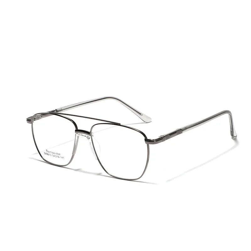 Glasses Bridge Large Frame square Flat Mirror for Men Cross-border Saddle Nose Pad Metal Myopia Frame Plain Mirror for Women