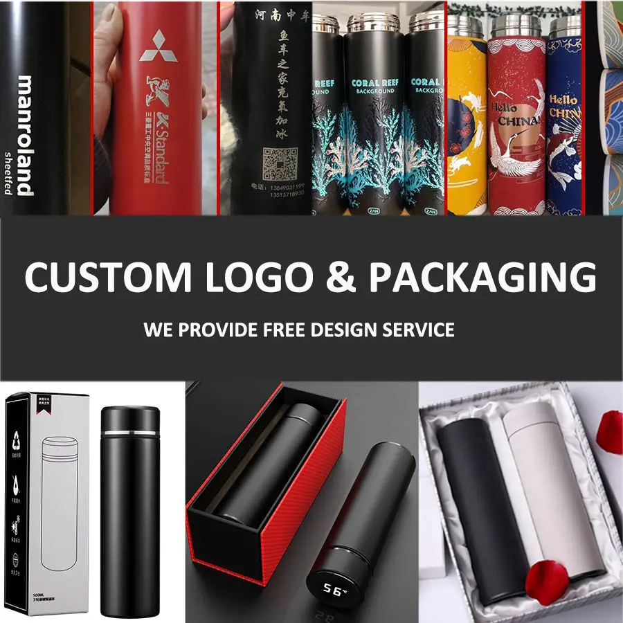 2025 IFAN, лидер продаж, светодиодный дисплей температуры, бутылка для заварки чая, умная бутылка для кофе, 16 унций, цифровая