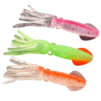 CHEERY CSOF032 PVC 100mm 9g Soft Topwater Squid Lure with Oiled Octopus Skirt for Bass with Hooks Freshwater Fishing Bait – Soft Lure – view 3