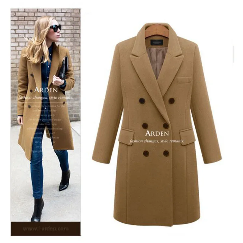 Plus Size Women's Winter Long Jacket Trench Coat Blazer Parka Overcoat Outwear 