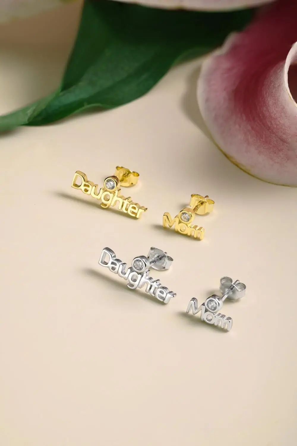 KAKODIY 925 Gorgeous Sterling Silver Stud Earrings with Zirconia Mother's Day Gold Plated Earrings detail 7