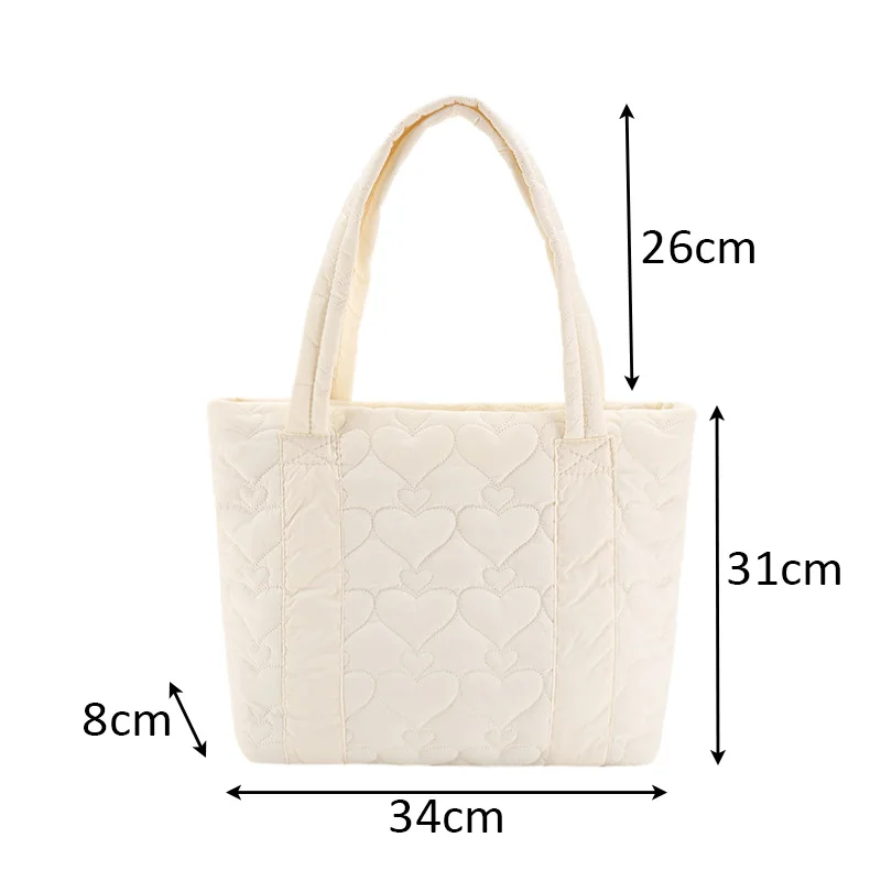 Travel Shoulder Nylon Puffer Bag Winter Quilted Puffy Puffer Tote Bags for Women