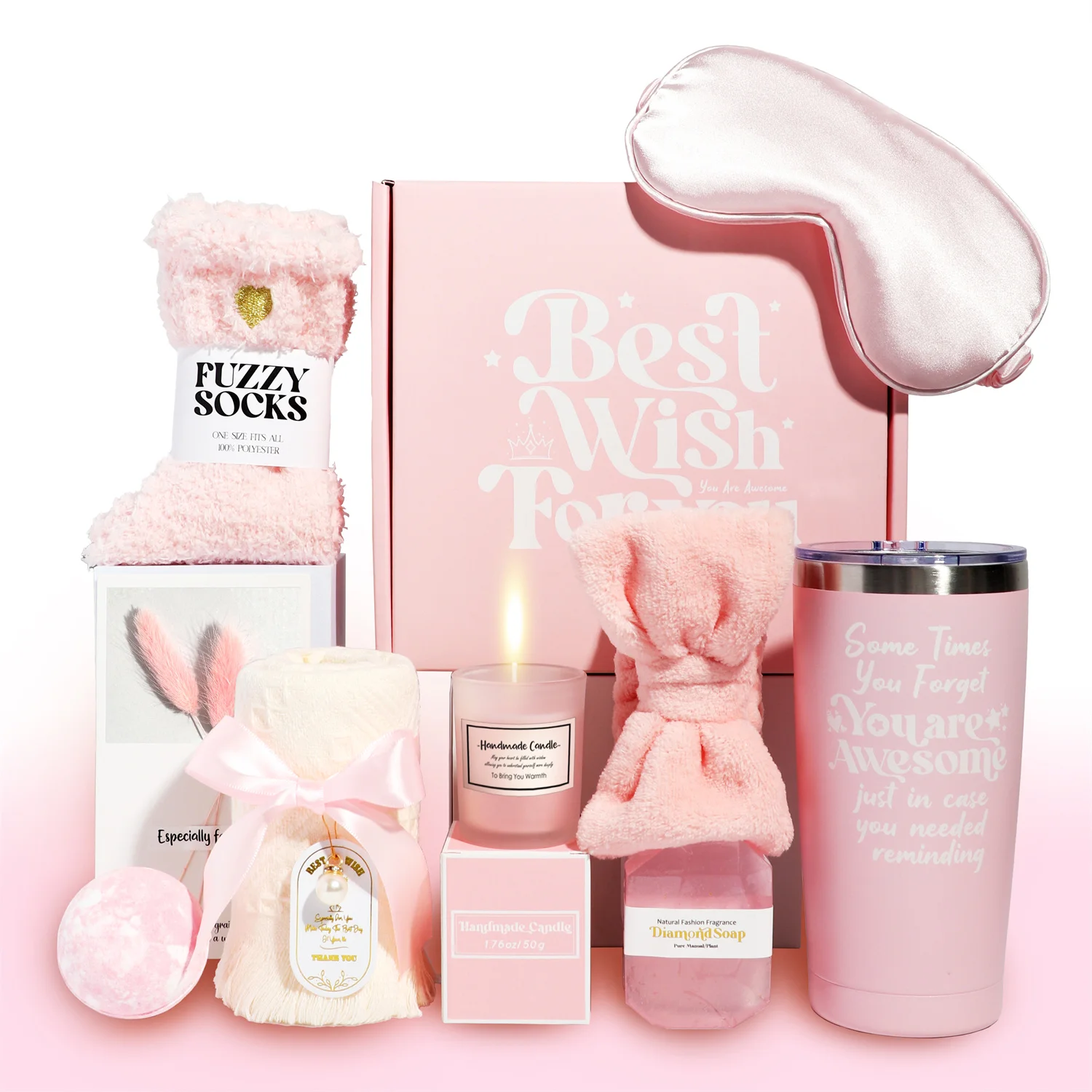 Best Selling Lunaire Unique Pink Spa Gift Basket Set 2025