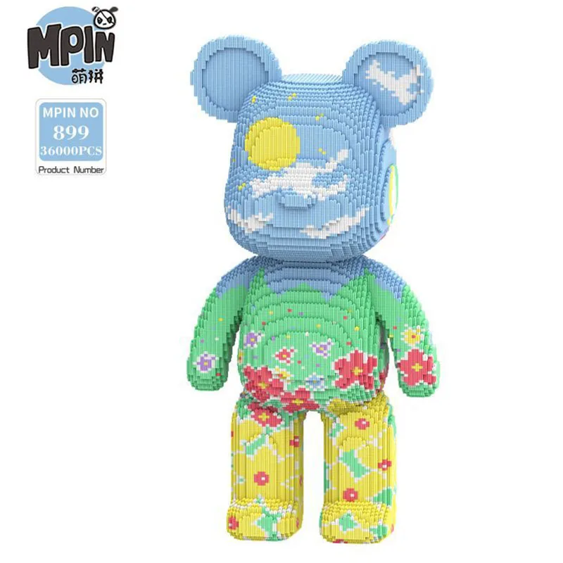 MPIN BUILDING BLOCKS M7122 キーホルダー 80cm Building Blocks Bear Toy - Educational Miniature Bricks for
