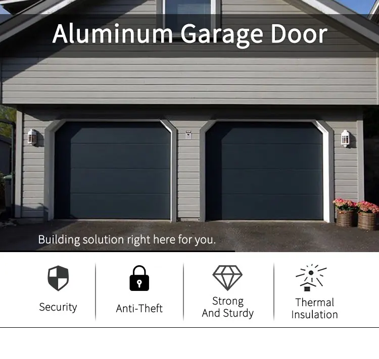Luxury Modern Automatic Remote Electric Folding Garage Door Main Metal