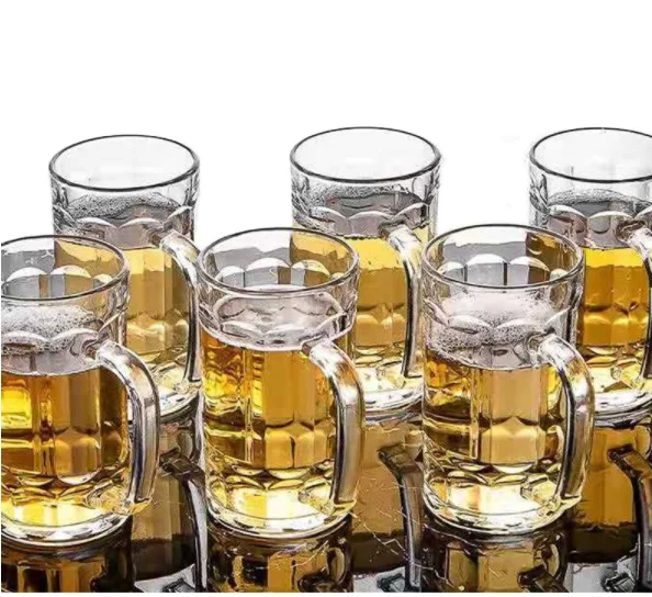 Wholesale Glass Cup Drinking Glass Cups Beer Cup with Handle Home Bar Accessories Gift Set 500ML 1000L Large Capacity Beer Mugs