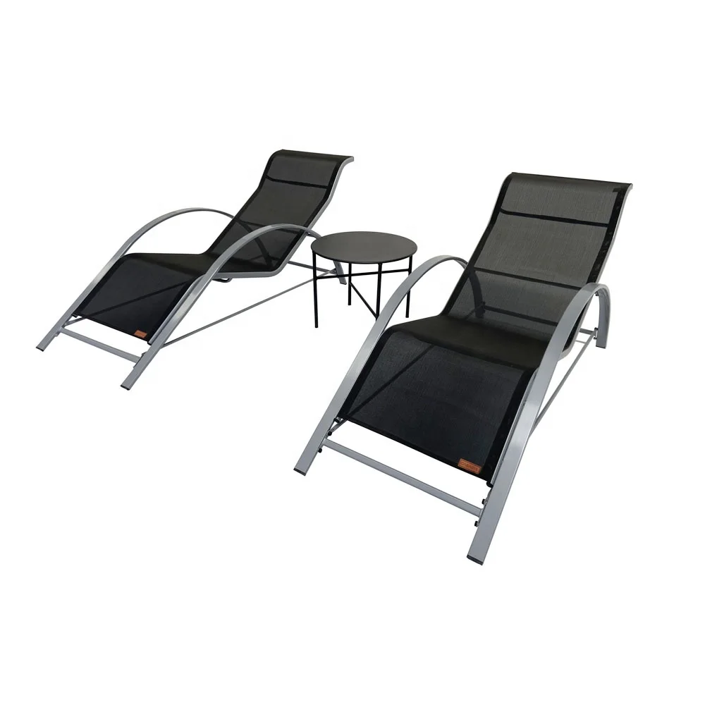 sun lounger set with table