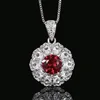 Red corundum pendant with box chain