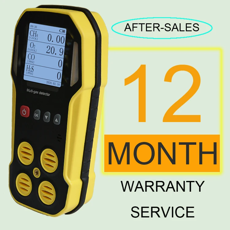 Handheld Combustion Biogas Analyzer Ch4 Co2 H2s O2 Co Rechargeable Li Battery Portable 4 Gas