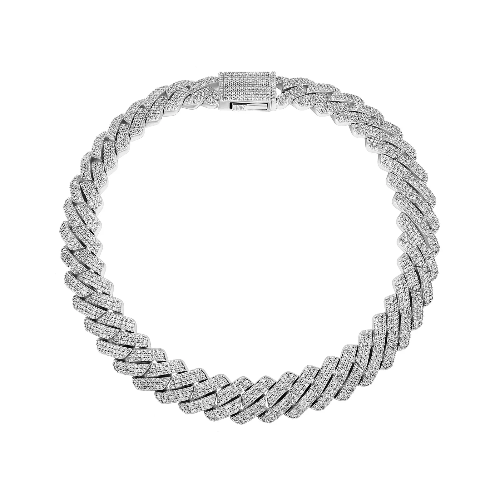 Rockyu Men's Hip Hop Bracelet – 8-Row Cubic Zirconia Chain In Silver, Gold, Or Black – Wide 30mm Luxury CZ Bracelet - View #13