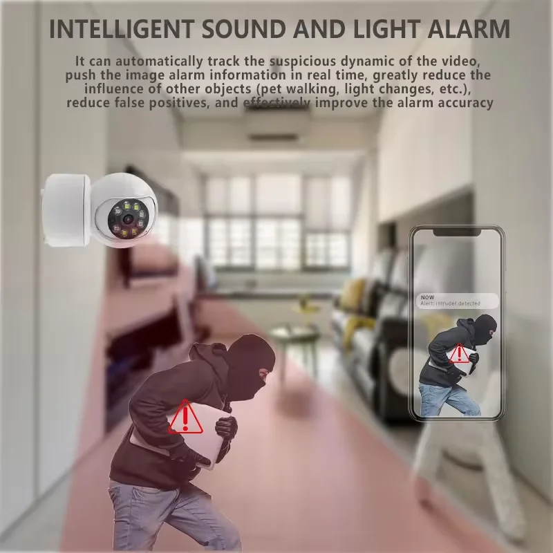 4MP Mini Home Smart HD 360 Degree Indoor Icsee Security Camera Full Color Night Vision Cloud Storage CMOS Sensor Reset Function