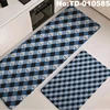 Blue Black Checkered Golf Ball Plaid Kitchen Rug Set